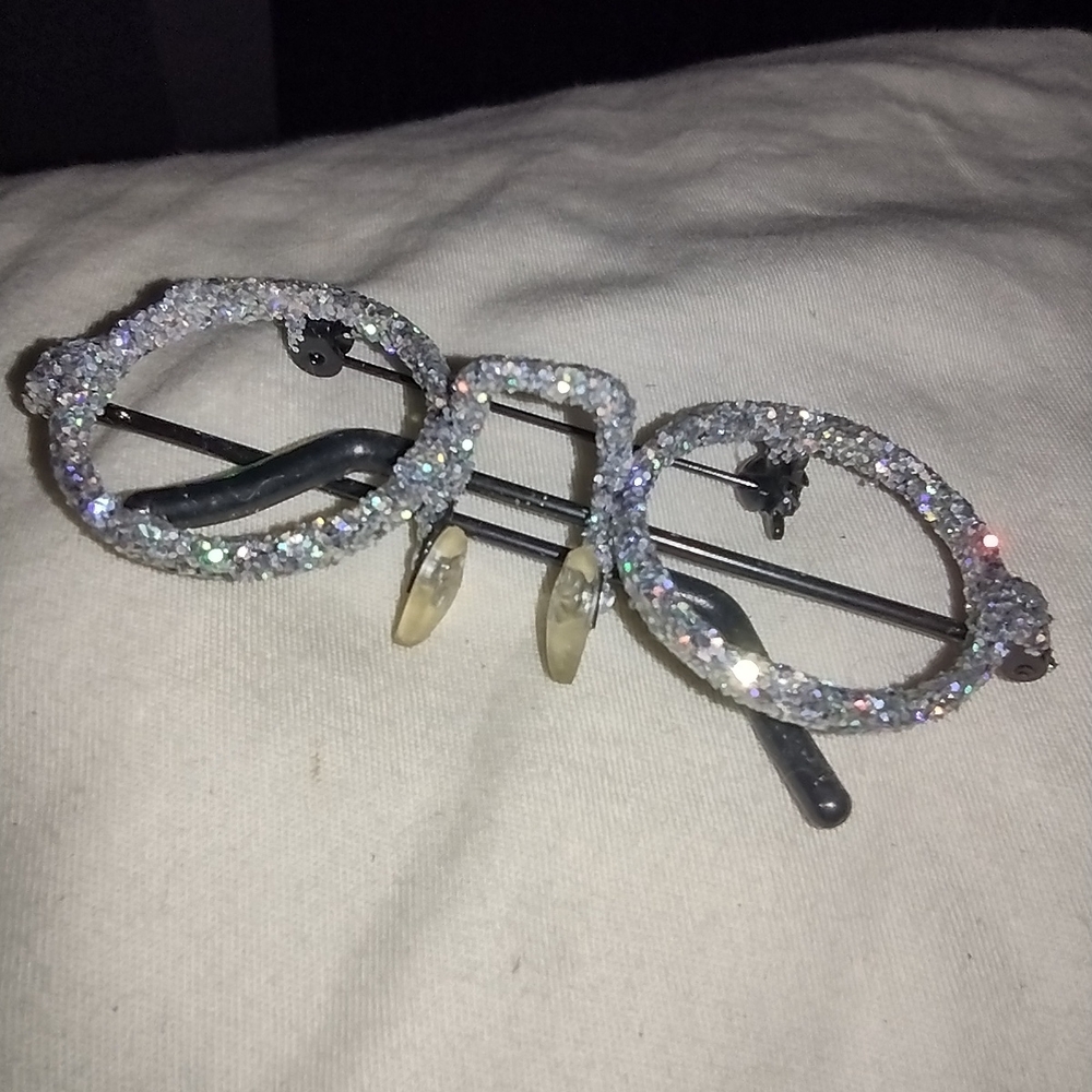 Sparkling Silver Round Glasses - image 1